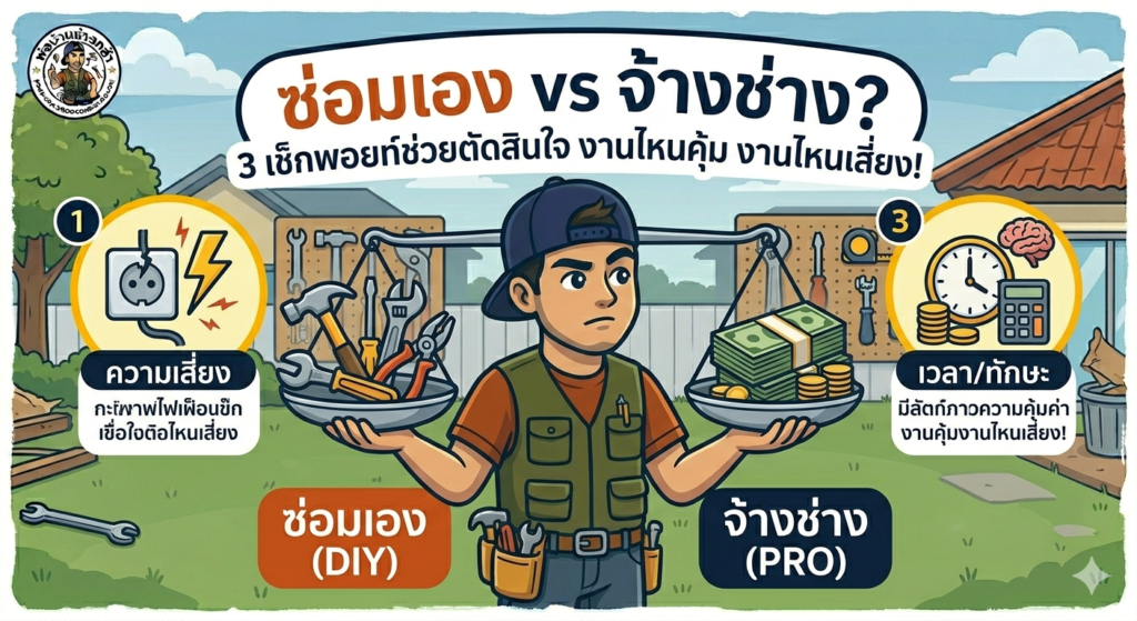 ซ่อมบ้านเองดีไหม จ้างช่างราคาเท่าไหร่ พ่อบ้านช่างกล้า PobanDIY