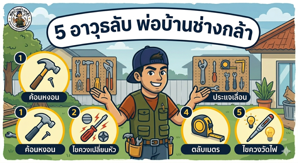 5 เครื่องมือช่างประจำบ้าน พ่อบ้านช่างกล้า PobanDIY