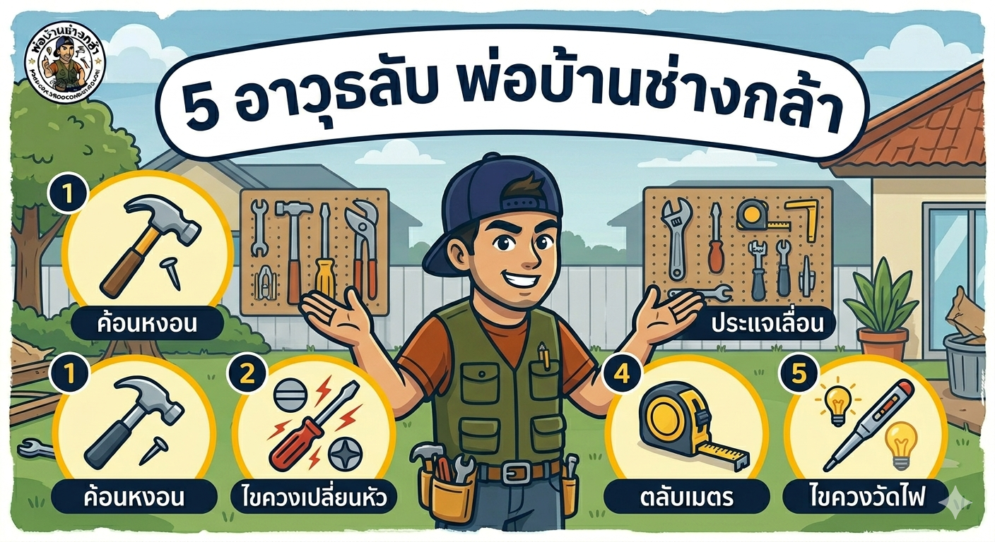 5 เครื่องมือช่างประจำบ้าน พ่อบ้านช่างกล้า PobanDIY