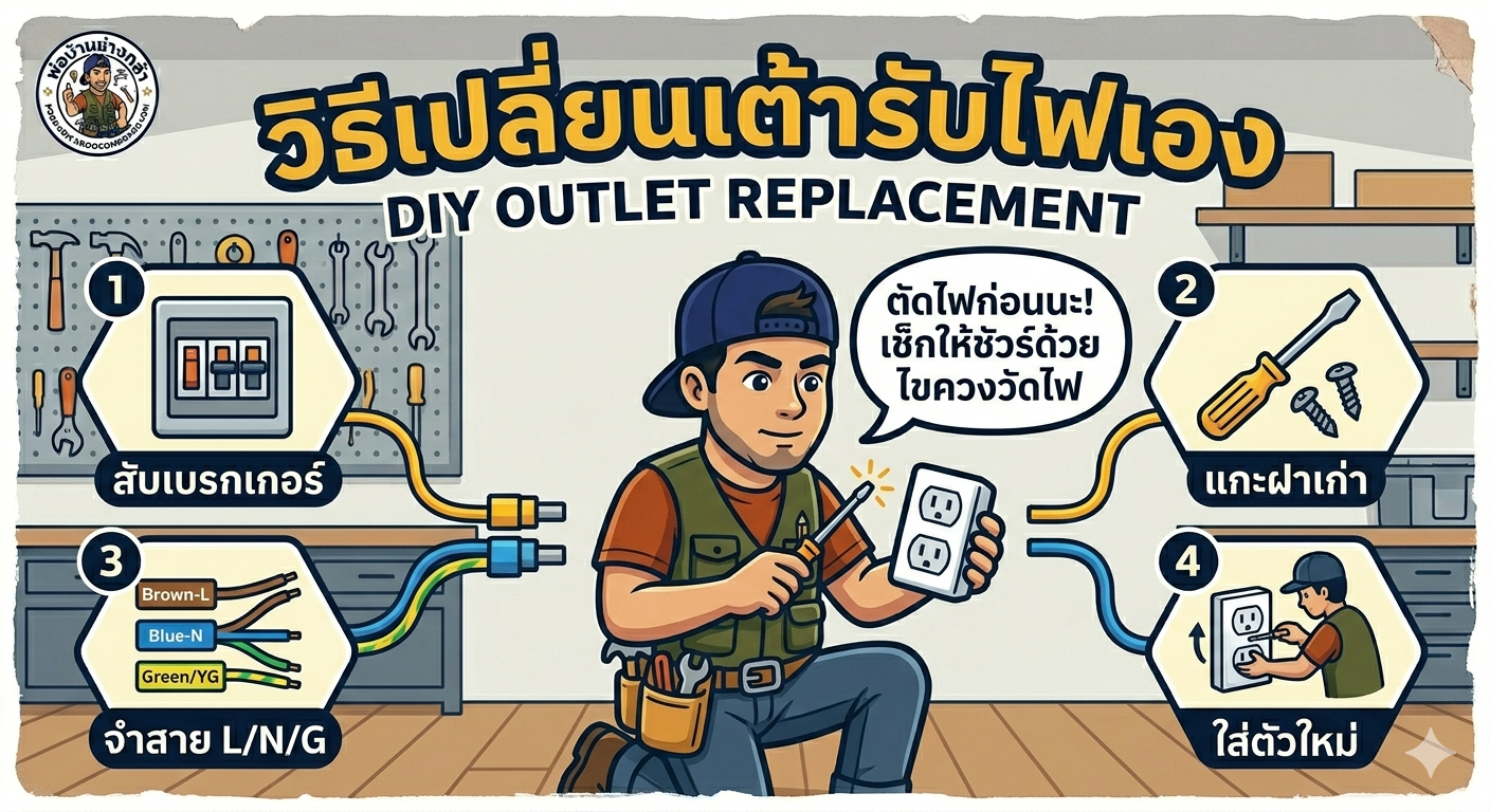เปลี่ยนปลั๊กไฟเอง งบหลักร้อย!